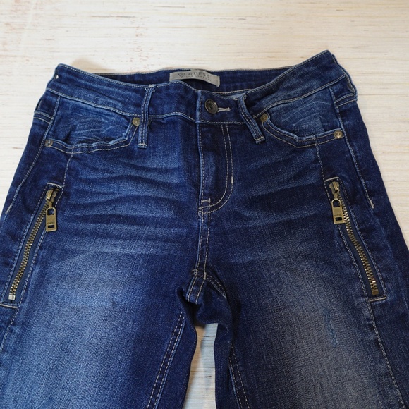 Guess Los Angeles Dark Wash Moto Skinny Jeans with Zipper Detail Women’s 26 - Picture 2 of 6